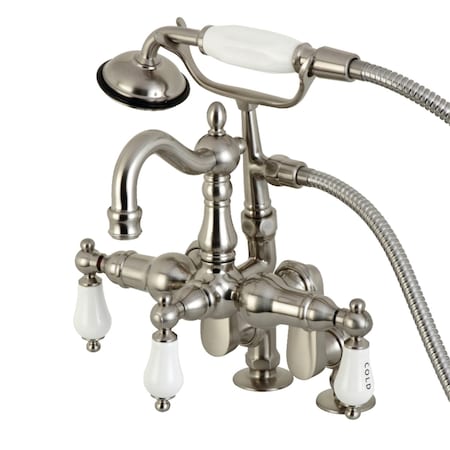 Kingston Brass CC6017T8 Clawfoot Tub Faucet with Hand Shower, Brushed Nickel CC6017T8